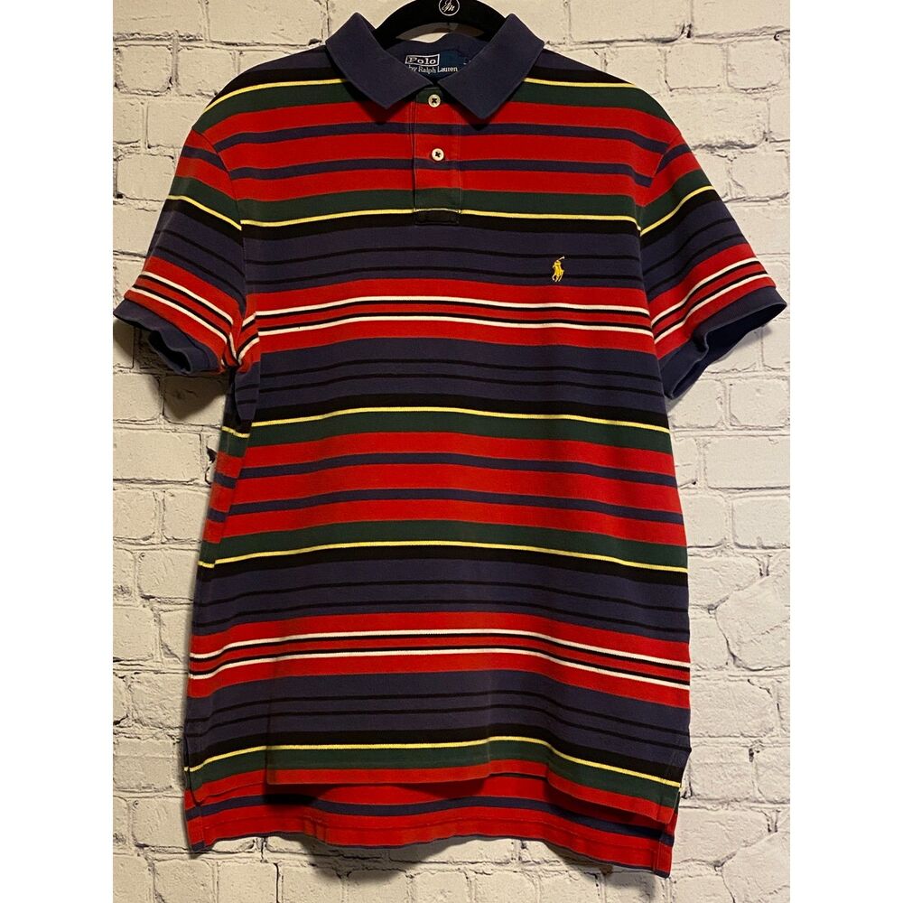 Polo by Ralph Lauren Men's Polo Shirt Size L Custom Fit Multicolor Stripes